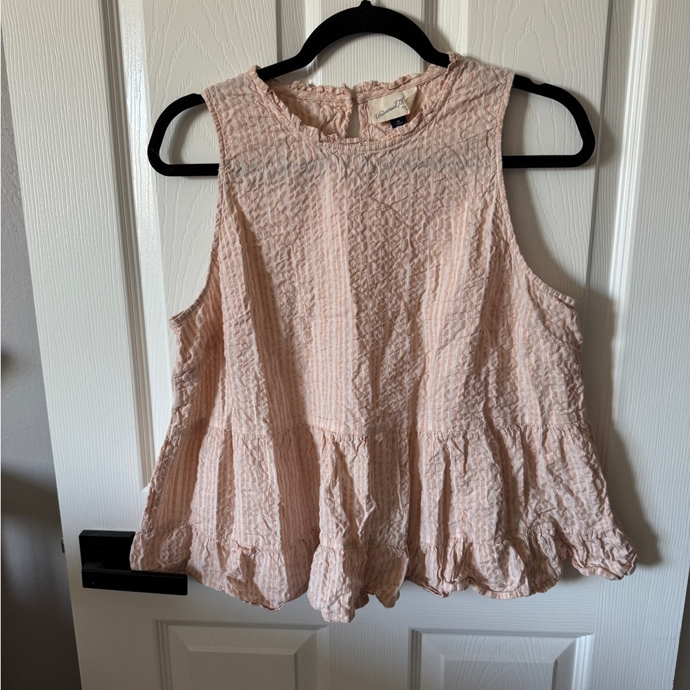Universal Thread Pink Smocked Peplum Blouse
